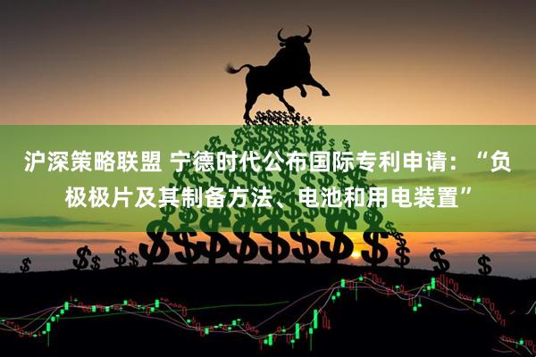 沪深策略联盟 宁德时代公布国际专利申请：“负极极片及其制备方法、电池和用电装置”